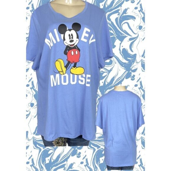 Disney +1X Full Body Mickey Mouse Graphic Relaxed Fit Cotton Short Sleeve Tee - Picture 1 of 6